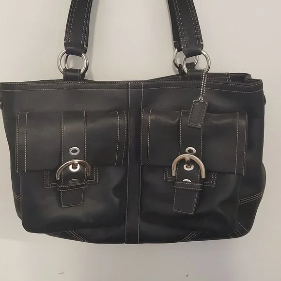 Coach | Bags | Coach Black Leather Soho Double Pocket